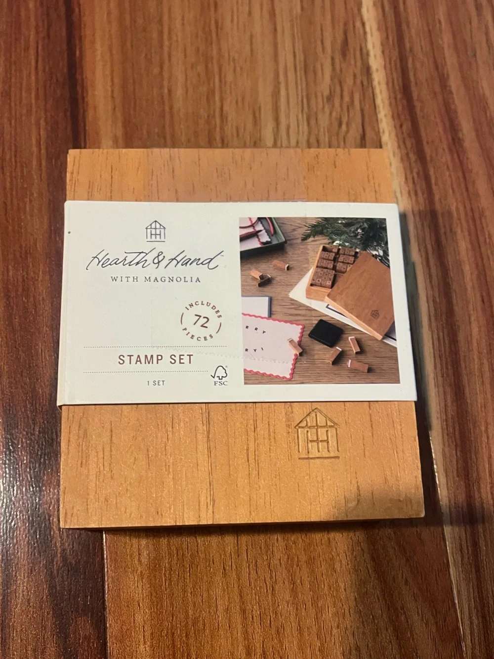 Target Hearth & Hand with Magnolia T72pc Letter and Number Wood Stamp Set Brown